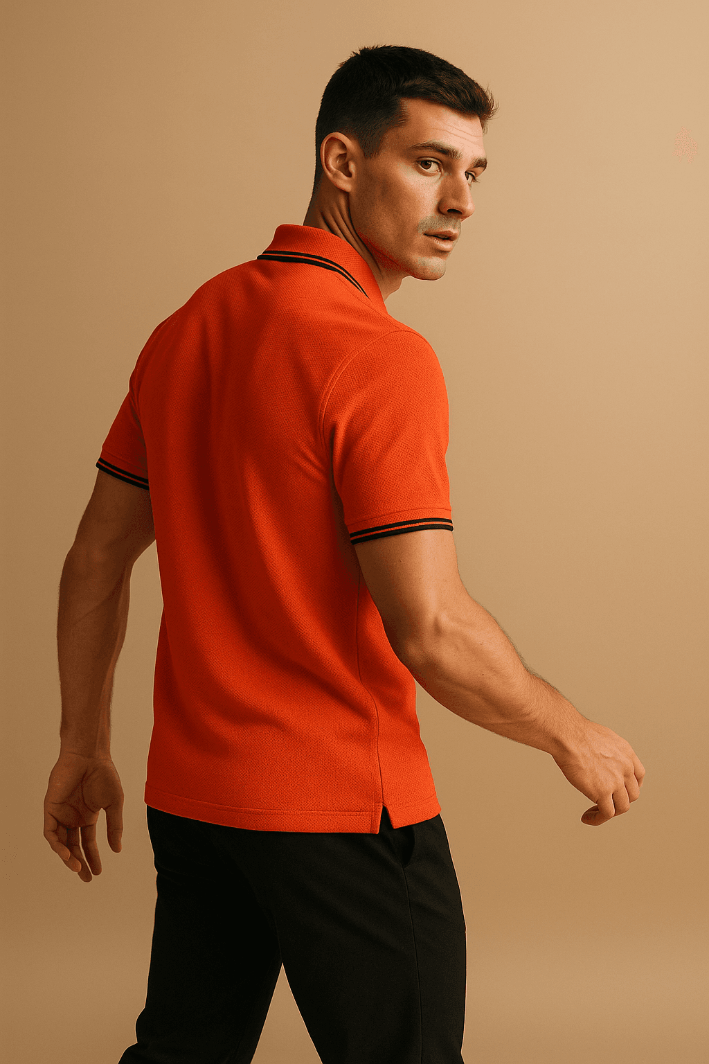 Tipped Knit Polo — flash