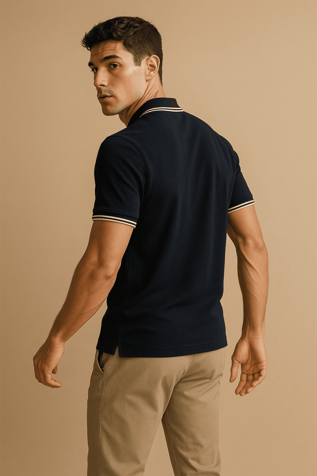 Tipped Knit Polo — ink