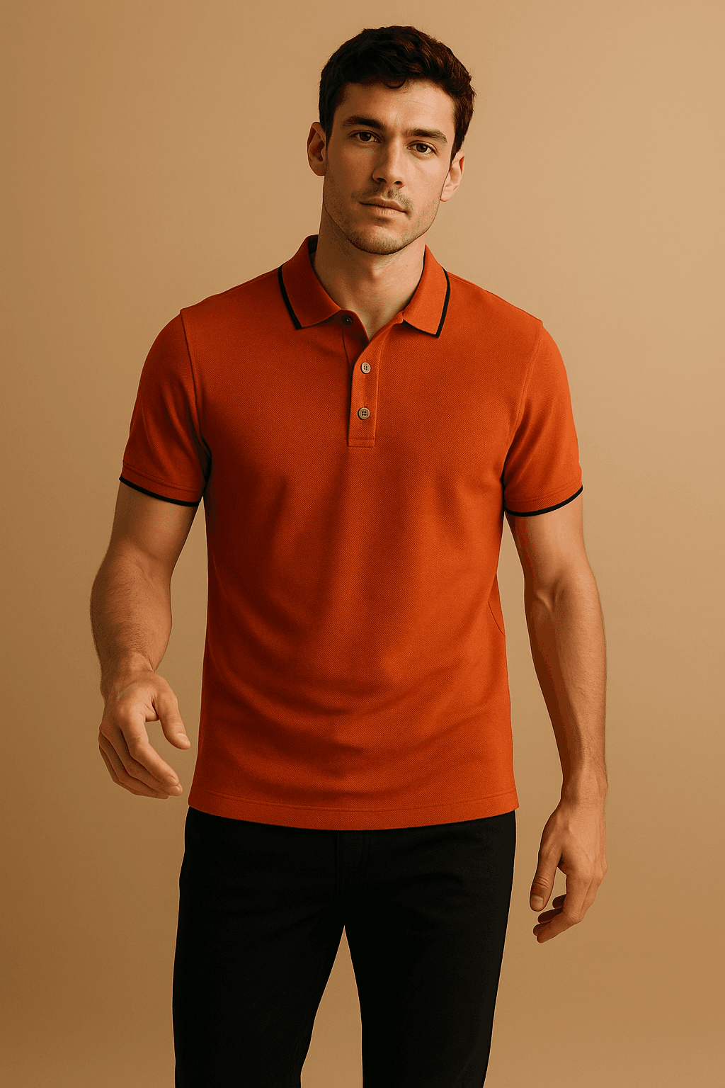 Tipped Knit Polo — flash