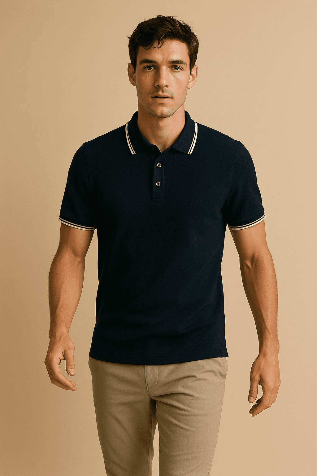 Tipped Knit Polo — ink