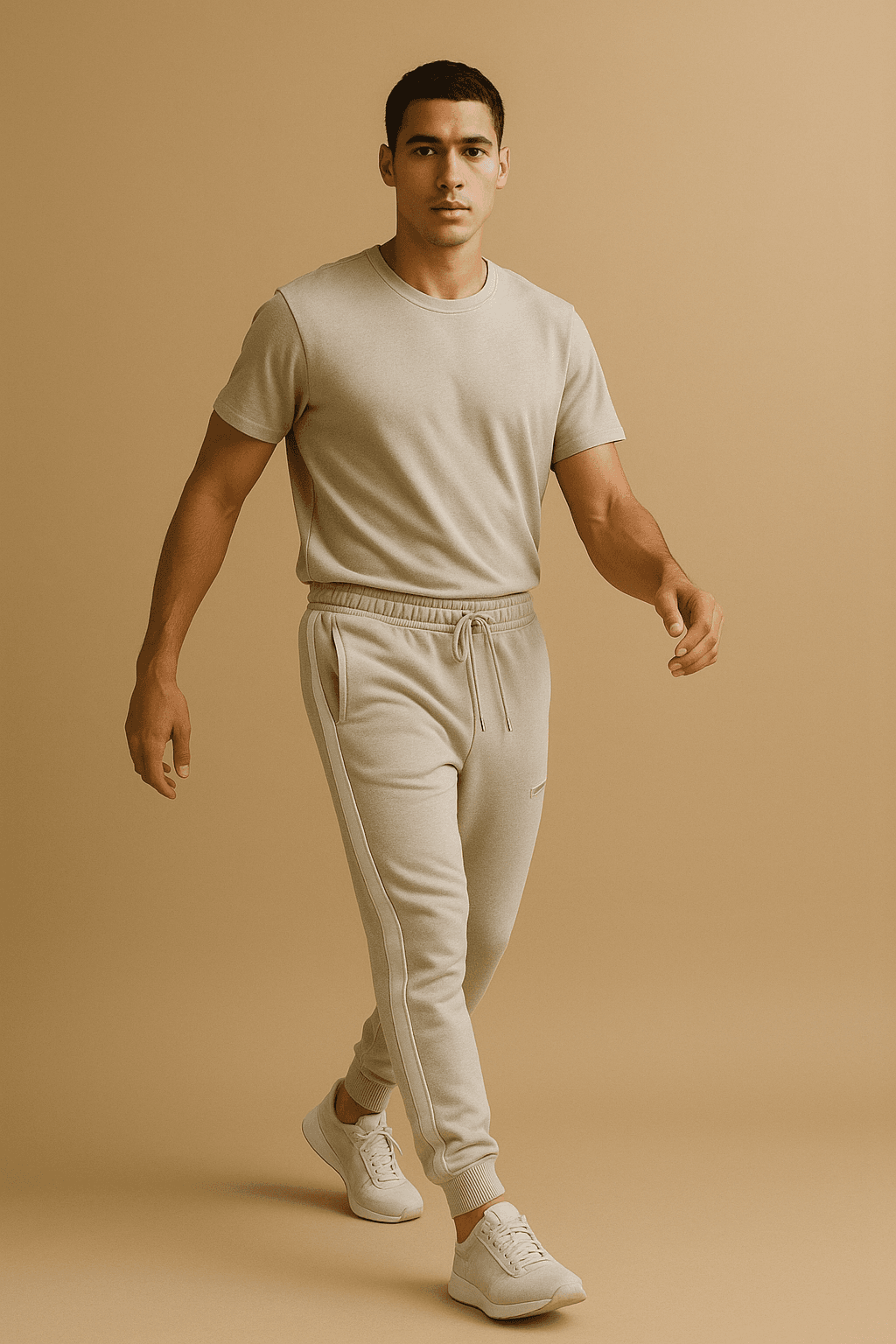 Sport Stripe Jogger — stone