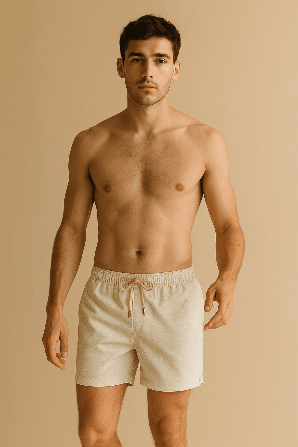 Geo-Print Swim Short — bone