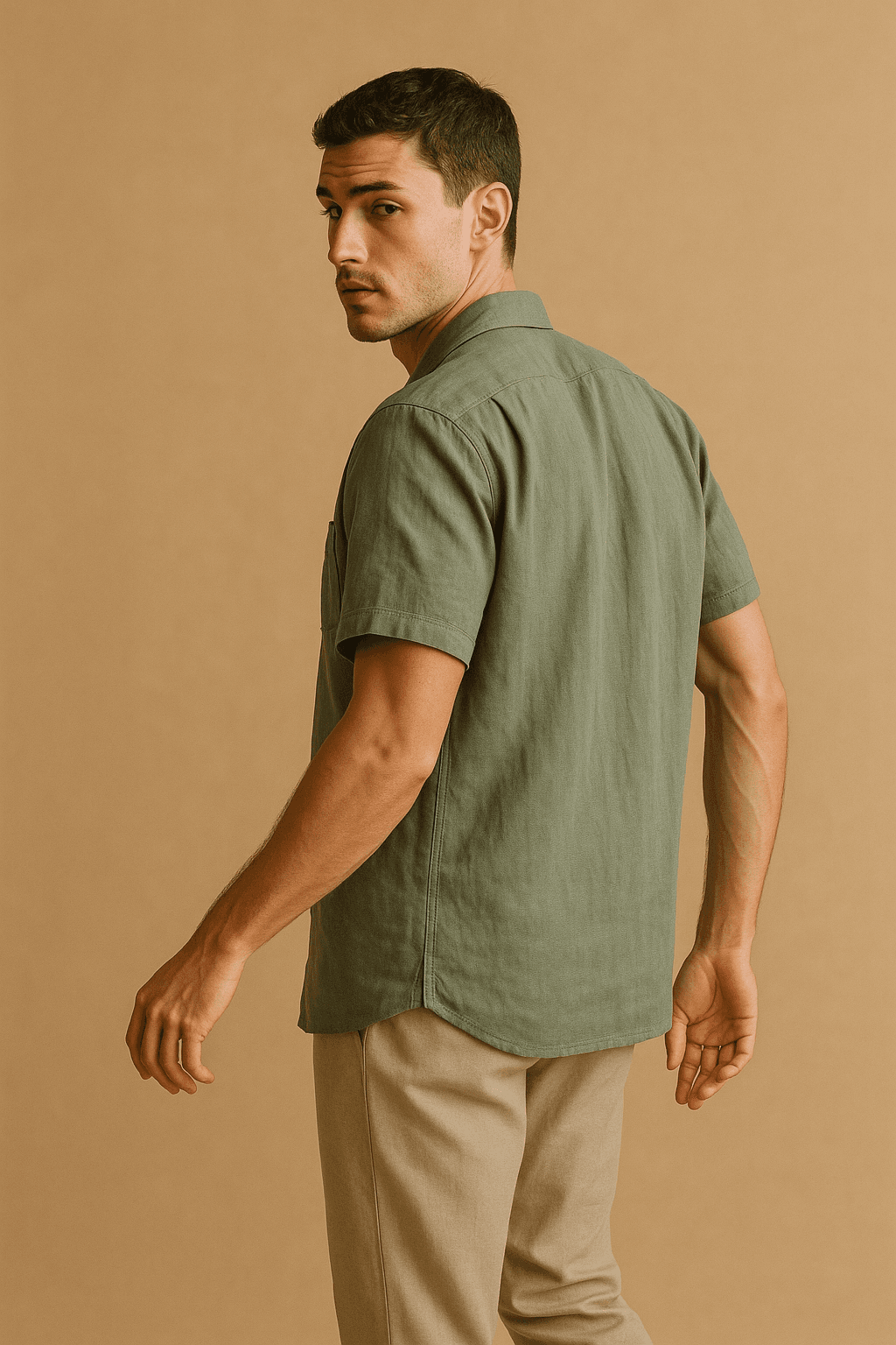 Linen Camp Shirt — sage