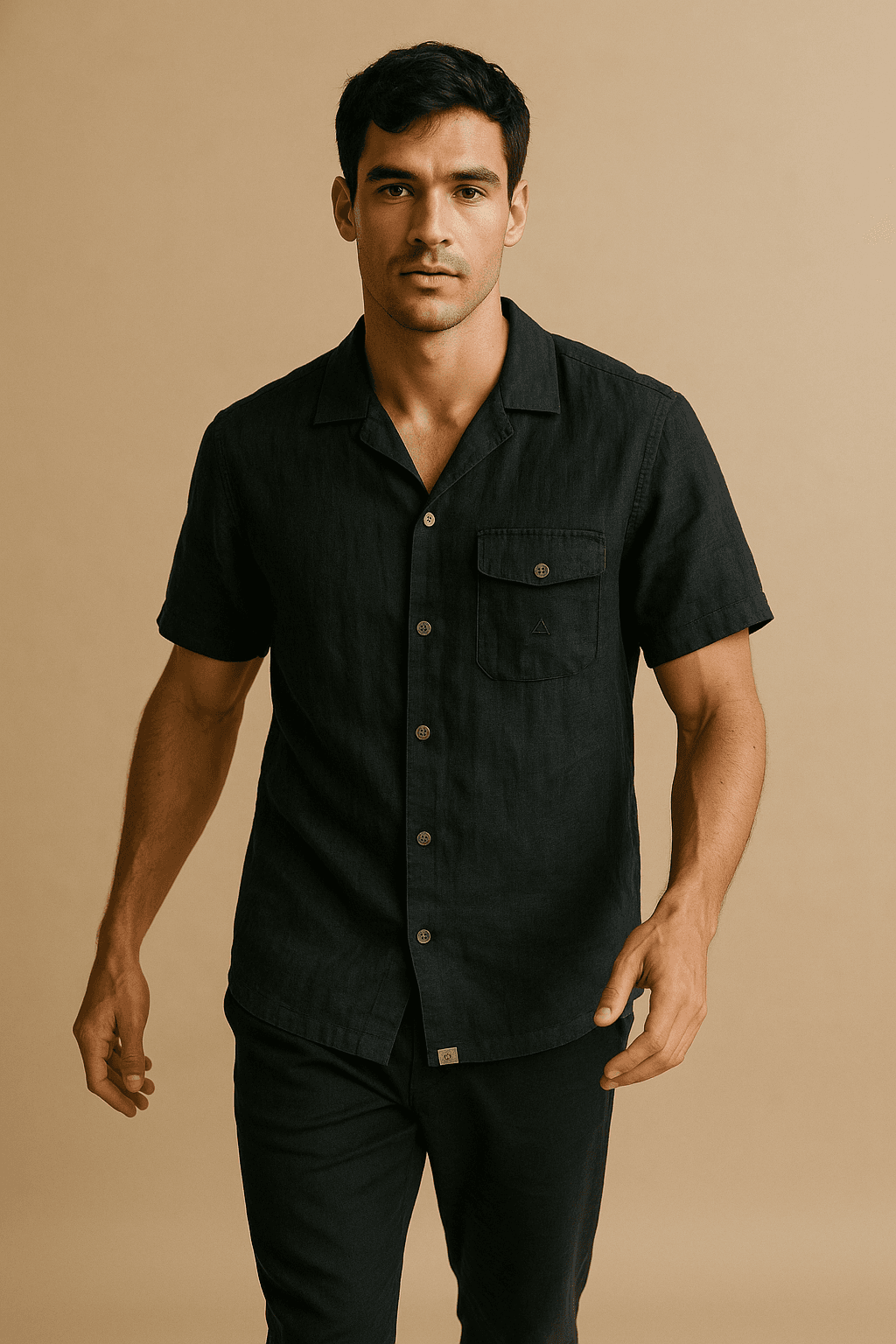Linen Camp Shirt — ink
