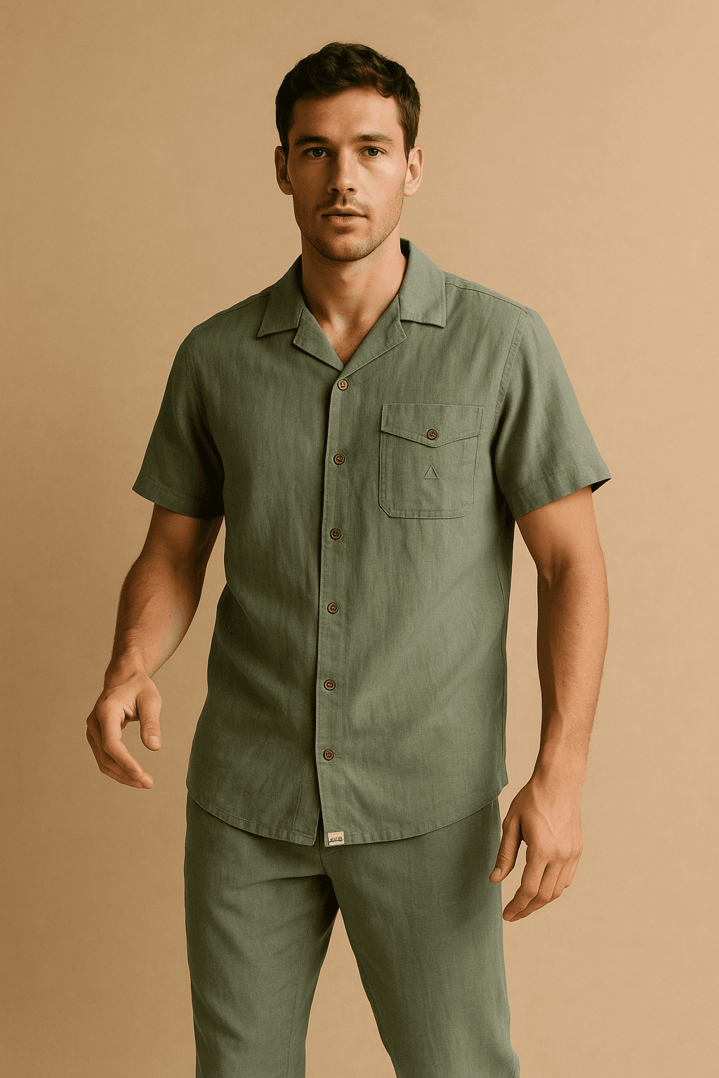 Linen Camp Shirt — sage