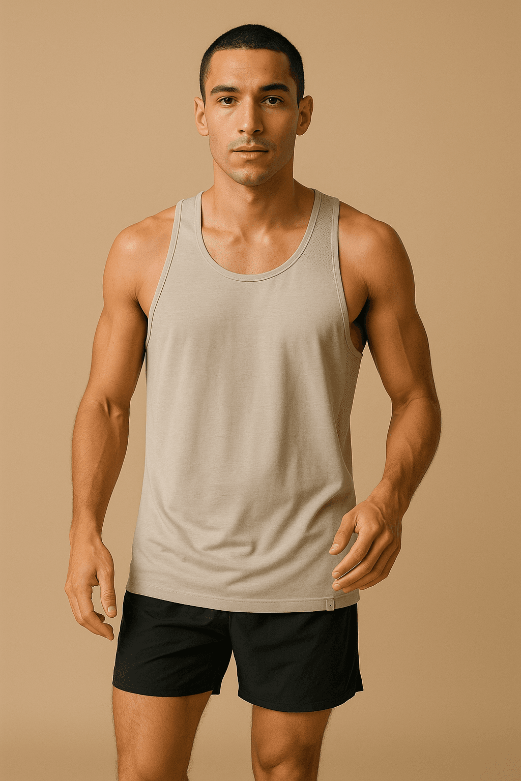 Mesh-Back Singlet — stone