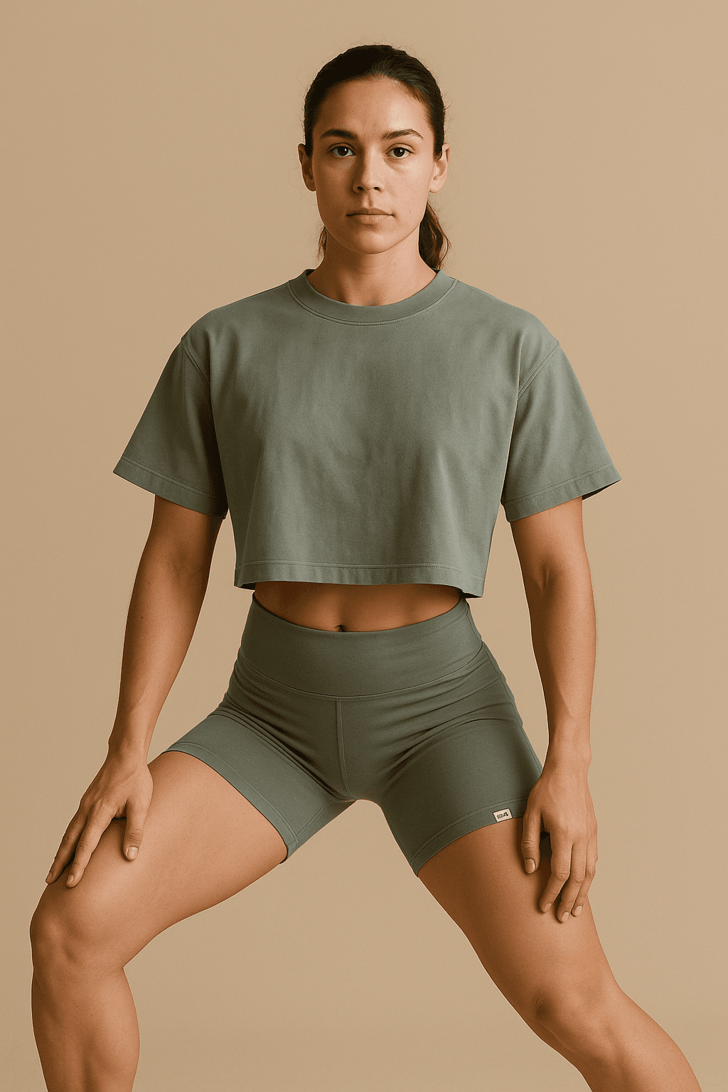 Boxy Logo Tee — sage