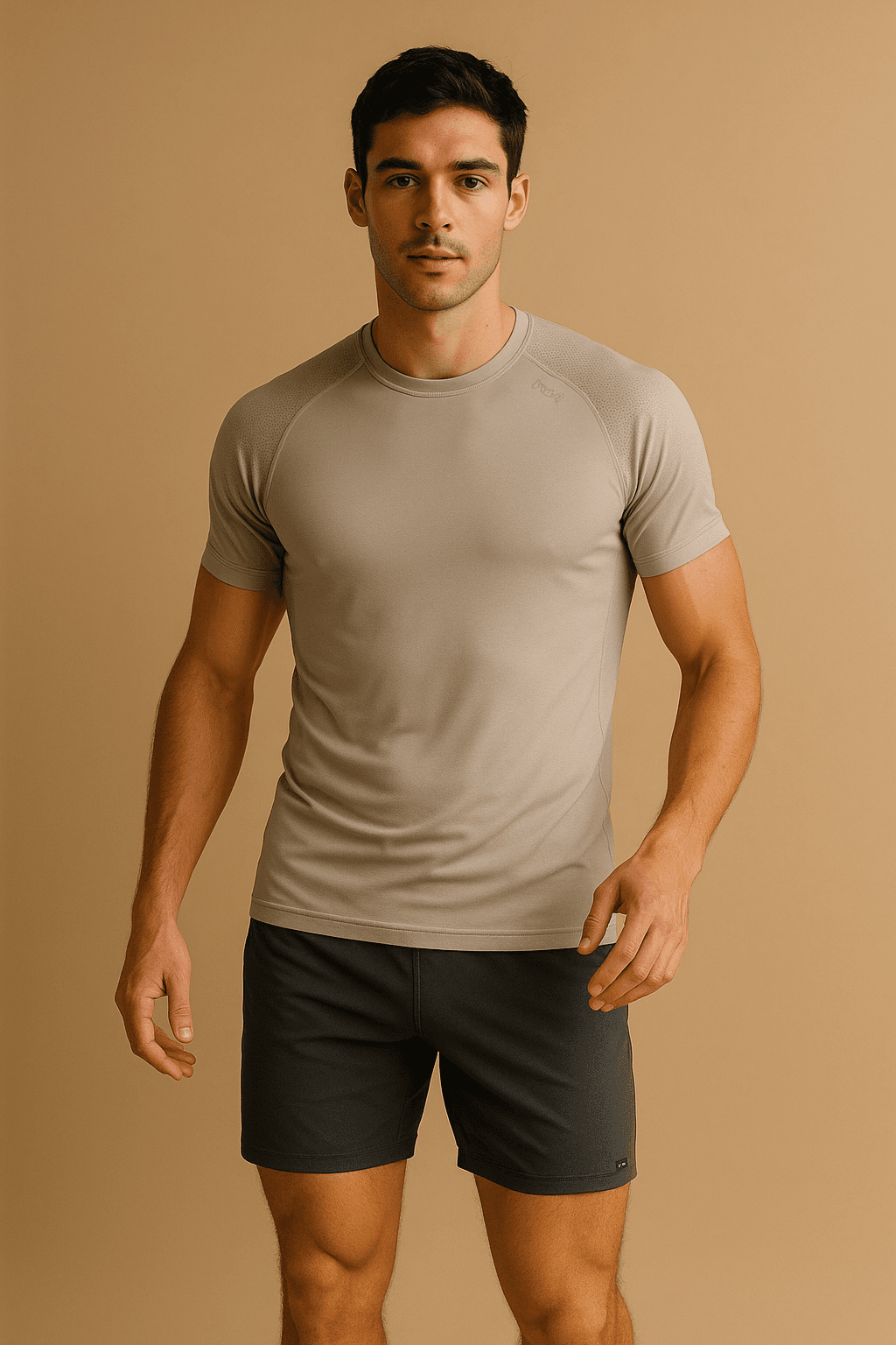 Compression Mesh Tee — stone